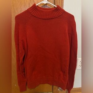 Jeanne Pierre orange sweater, mock neck size LARGE